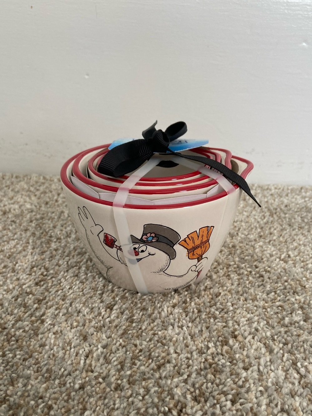 NWT Rae Dunn Frosty the Snowman Ceramic Measuring Cups - Christmas & Holiday